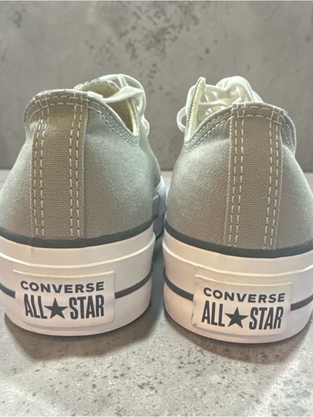 Converse Low Top Platform Sneakers in Light Gray and White - Picture 5 of 8